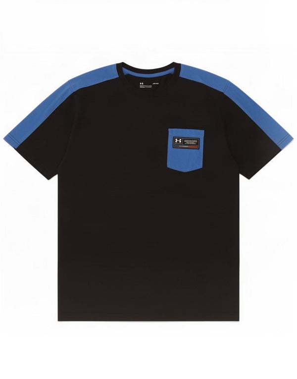 Under Armour Męski T-shirt Top Duży, Granatowy, Bawełniany