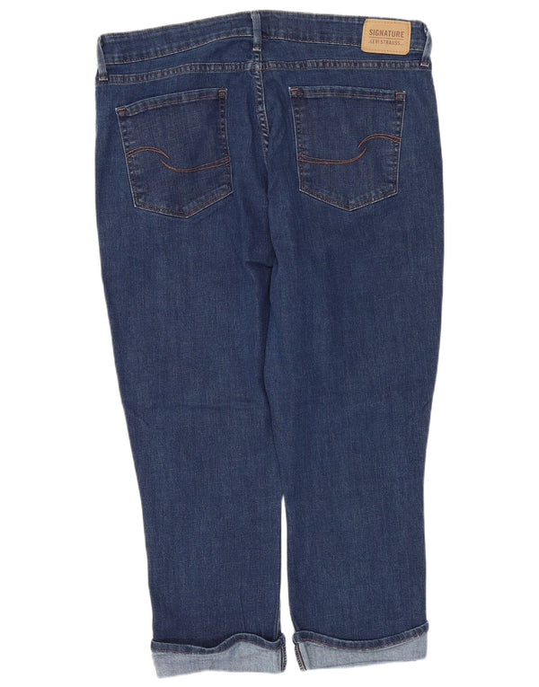 Damskie dżinsy Capri Levi's z wysokim stanem i średnim stanem US 16 2XL W36 L21 Niebieskie bawełniane