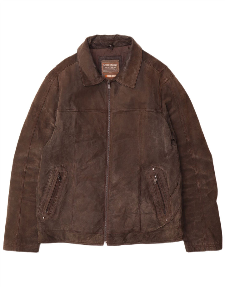 Canda Męska kurtka skórzana UK 42 XL Brązowa skóra