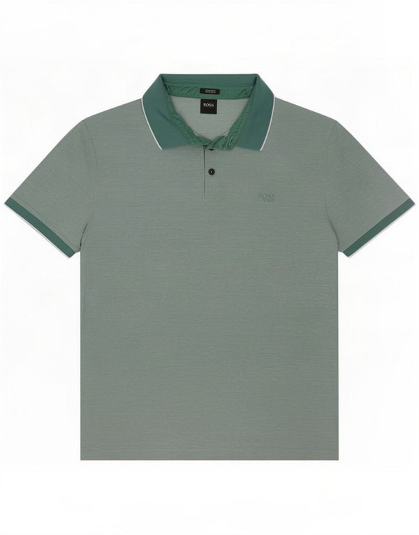 Męska koszulka polo o regularnym kroju Hugo Boss XL Zielona nakrapiana bawełna