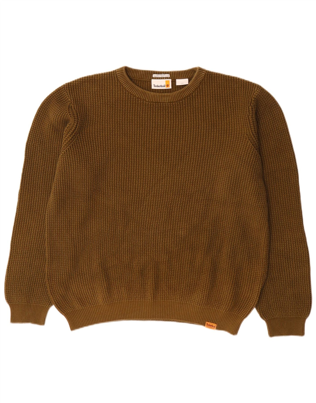 Męski sweter Timberland z okrągłym dekoltem, duża bawełna khaki