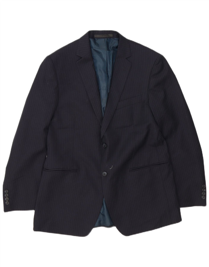 Marks & Spencer Męska marynarka zapinana na 2 guziki, UK 42 XL, granatowa w prążki