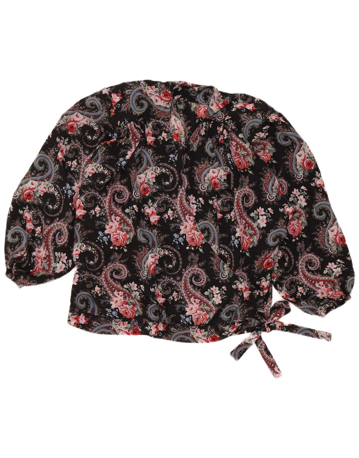 Damska bluzka w stylu vintage IT 50 XL w kolorze czarnym Paisley