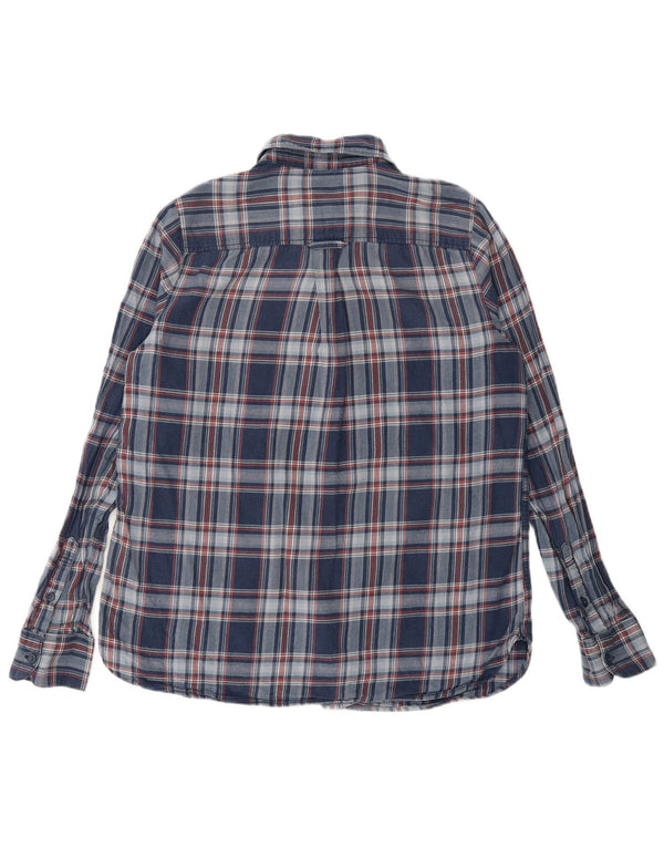 Damska koszula flanelowa oversize Fat Face UK 10, mała, bawełniana w kratę, granatowa