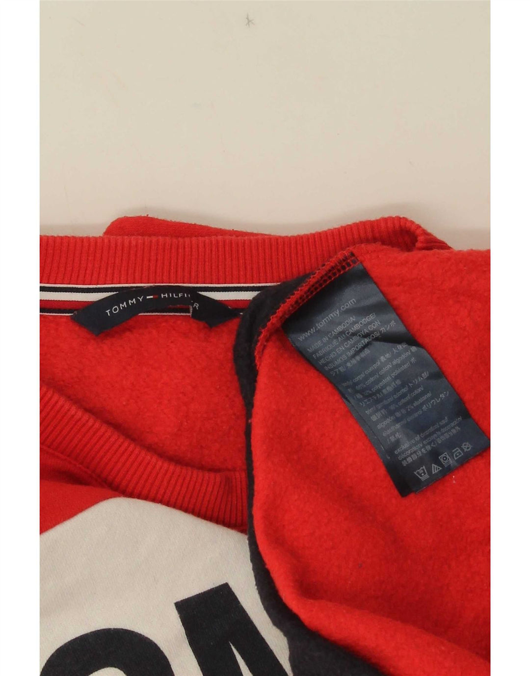Damska bluza dresowa Tommy Hilfiger UK 14 w kolorze średnio czerwonym