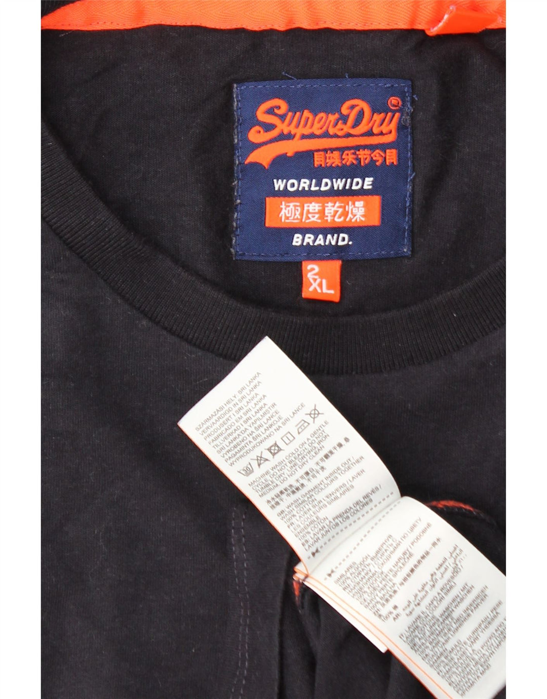 Koszulka męska SUPERDRY Top 2XL Granatowa, bawełniana