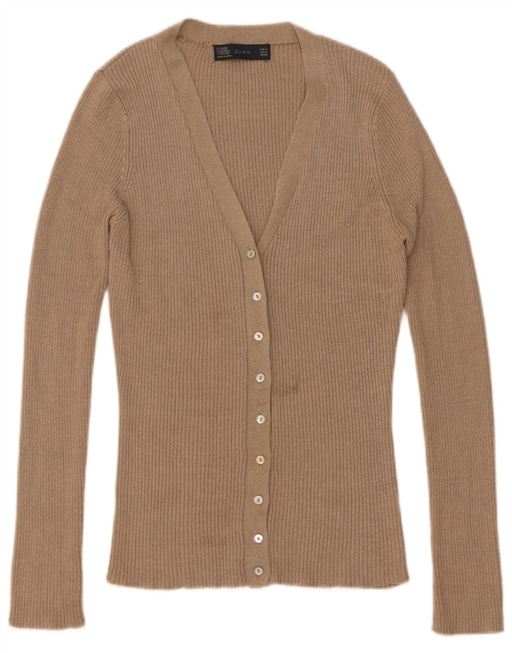 Sweter damski Zara UK 14, średni beż, nakrapiana wiskoza
