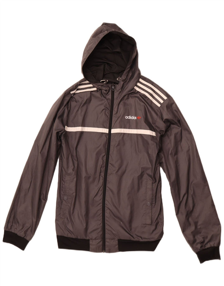 Dwustronna kurtka męska ADIDAS z kapturem UK 36, mała, szary poliester