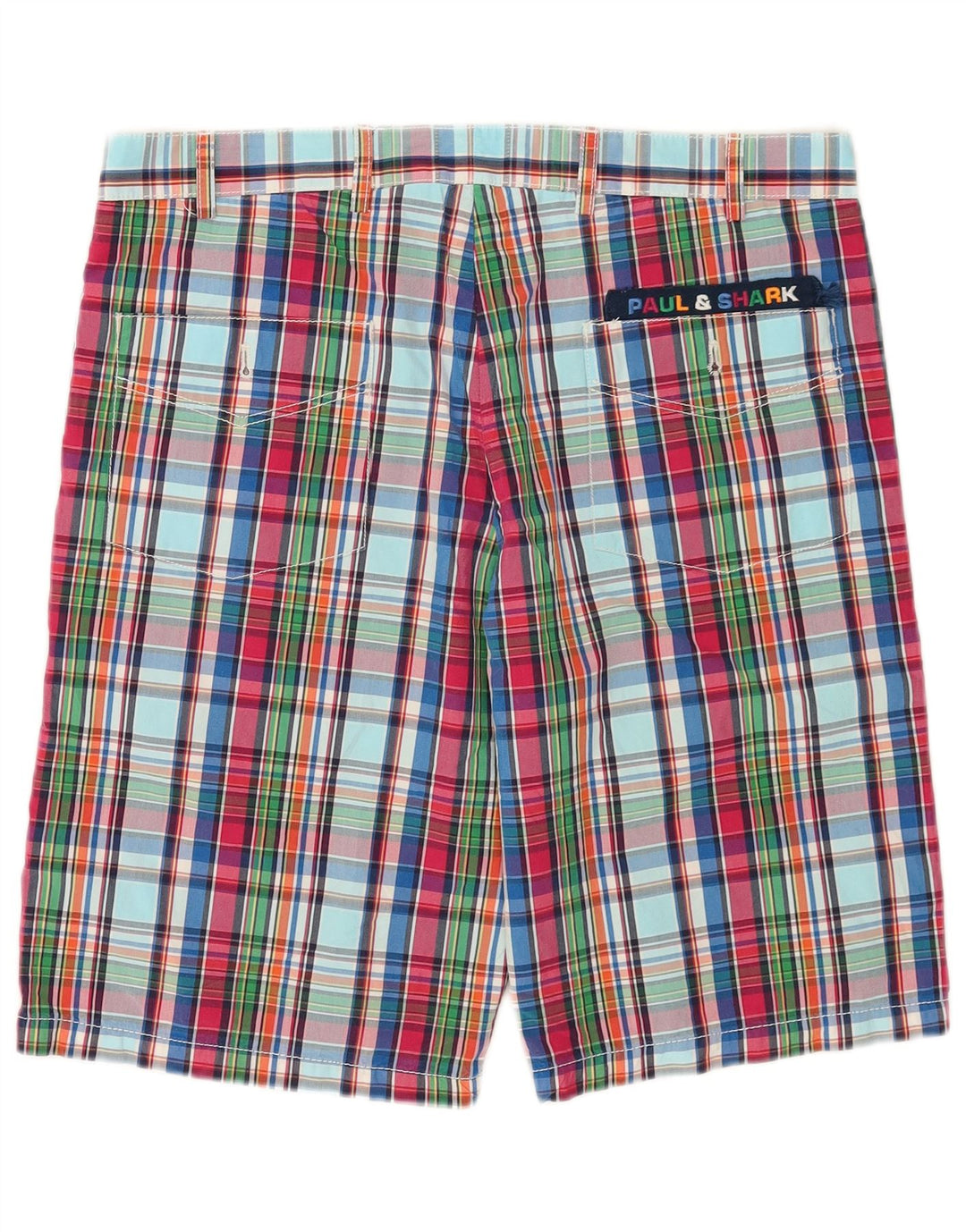Męskie spodenki chino Paul & Shark IT 48 Medium W32, wielokolorowa bawełniana krata