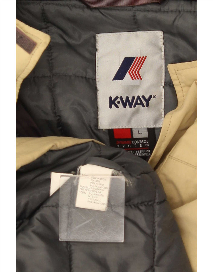 Męska kurtka wiatrówka K-Way UK 40 Large Beżowy poliamid