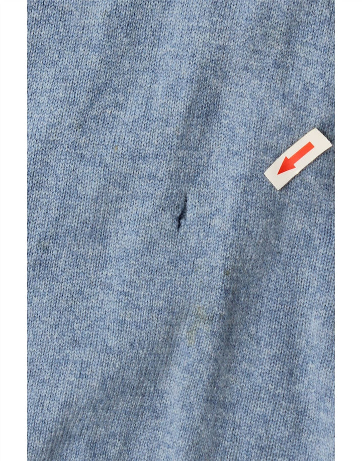 Męski sweter Marks & Spencer Blue Harbor z dekoltem w kształcie litery V, duży, niebieski nakrapiany