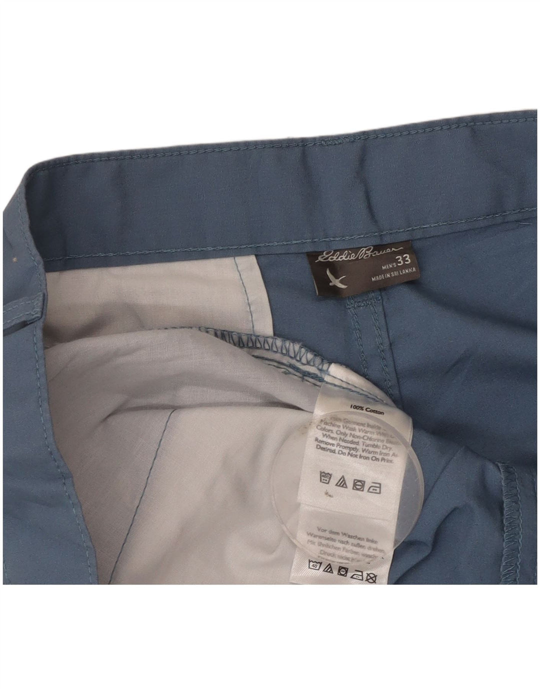 Męskie spodenki Chino Eddie Bauer W33 Średnioniebieskie, bawełniane