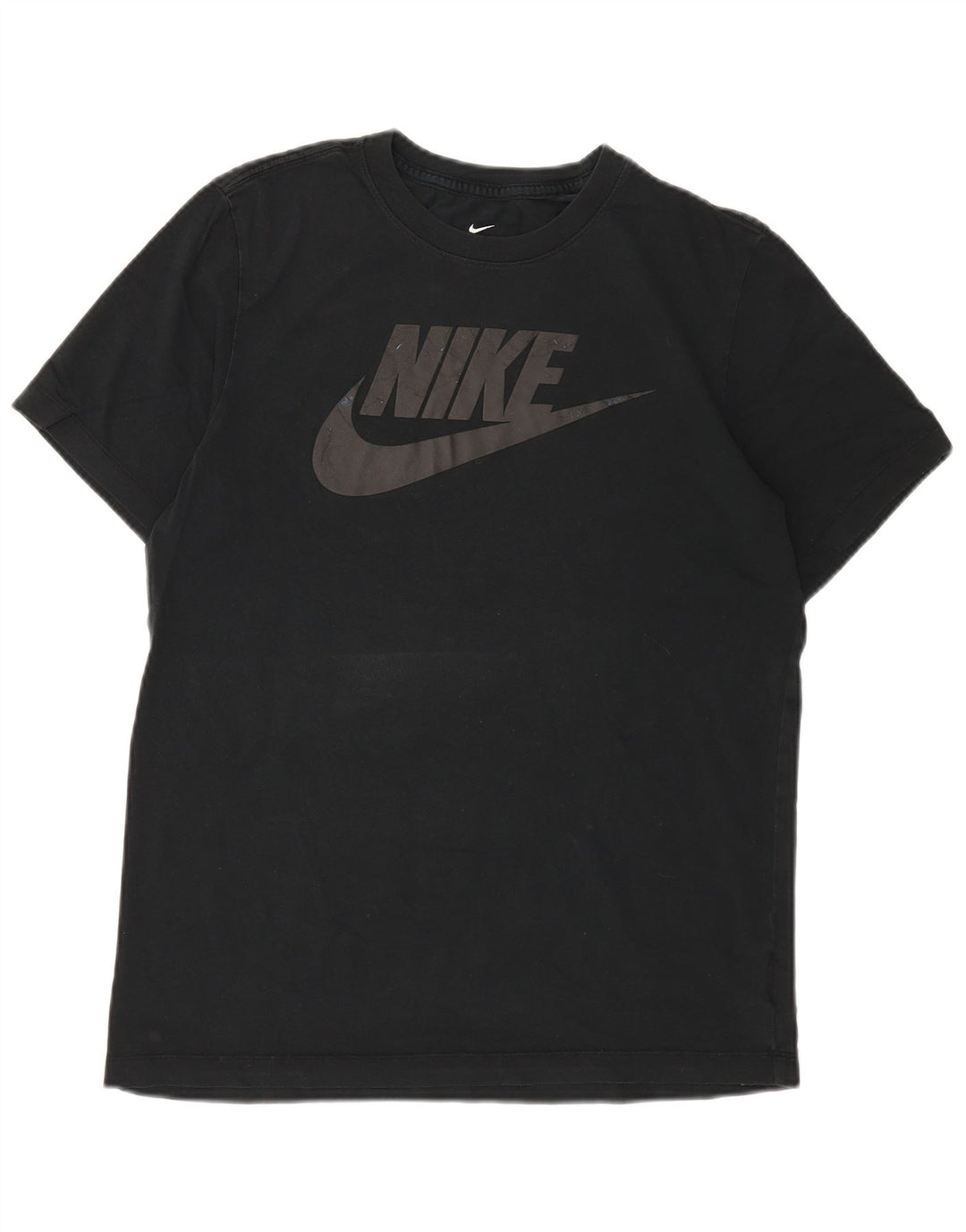 NIKE Mens Graphic T-Shirt Top Medium Black Cotton