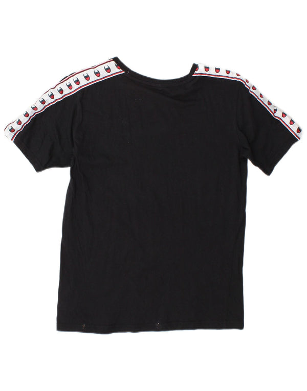 Chłopięcy T-shirt z grafiką Champion, 13-14 lat, XL, czarna, bawełniana w bloki kolorów