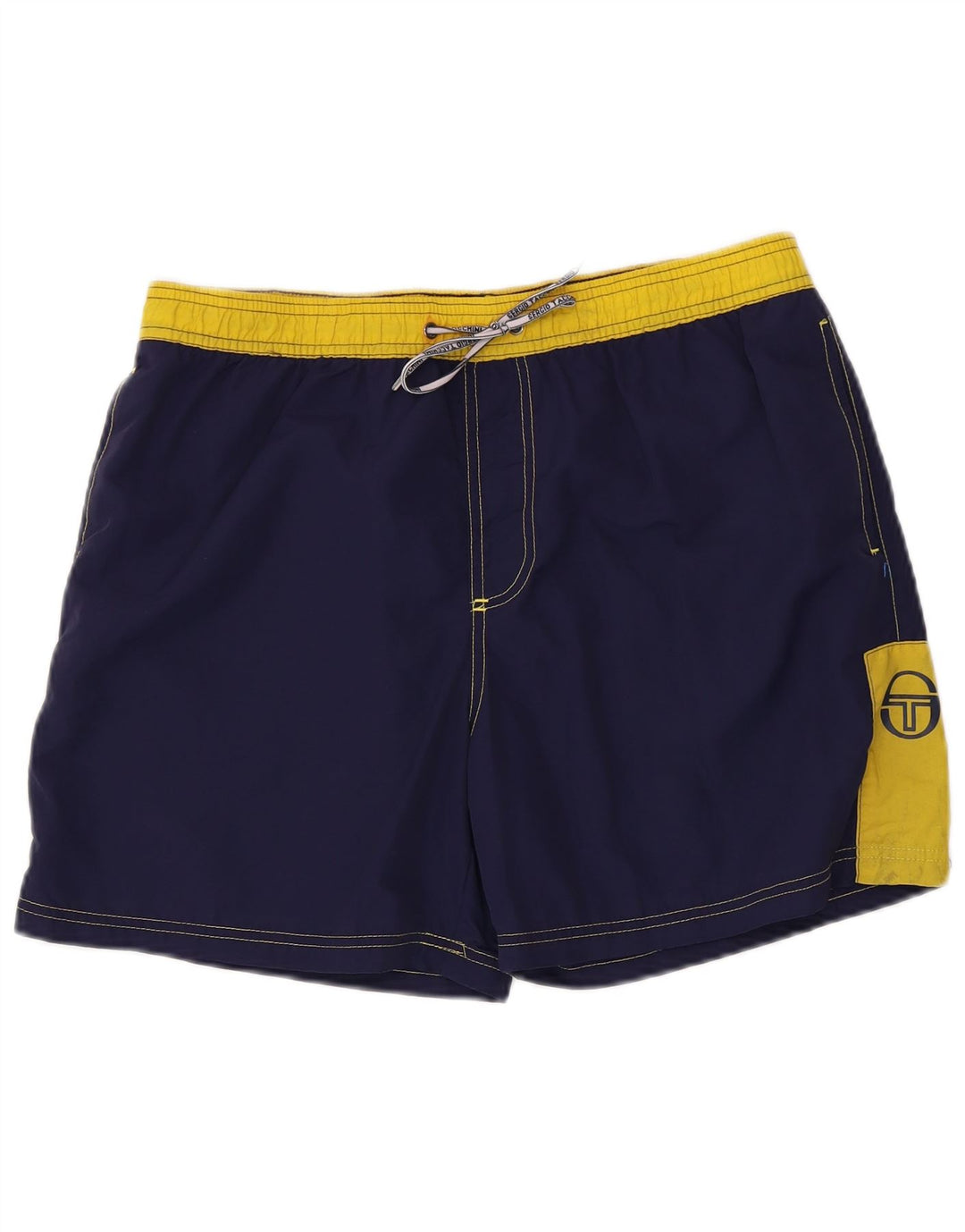 Męskie spodenki kąpielowe Sergio Tacchini XL, granatowe, z blokami kolorów, poliamid
