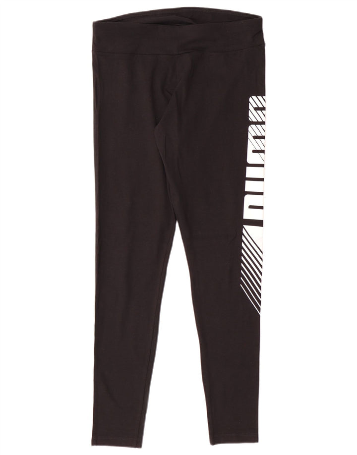Damskie legginsy z grafiką PUMA UK 12, średnie czarne, bawełniane