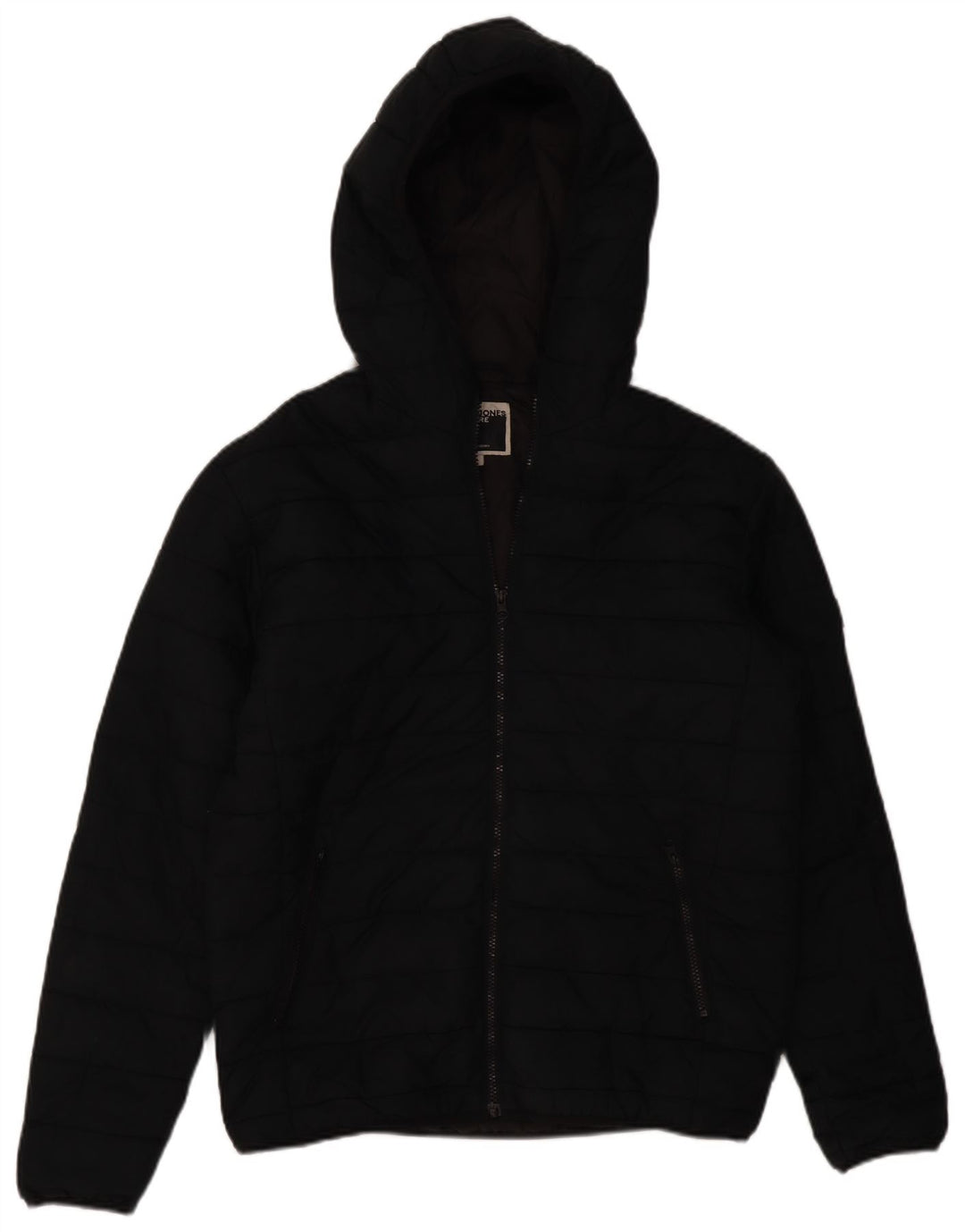 Męska ocieplana kurtka z kapturem Jack & Jones UK 40, duża, czarna, poliestrowa