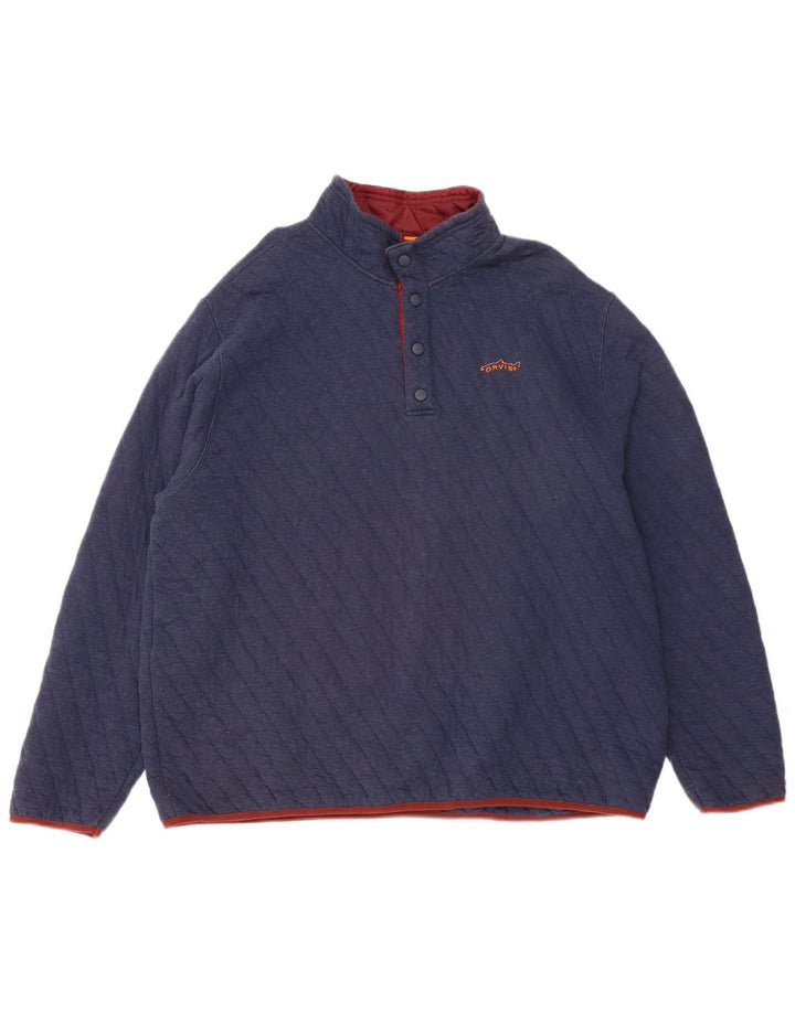 ORVIS Męski sweter zapinany na guziki, XL, granatowy, bawełniany