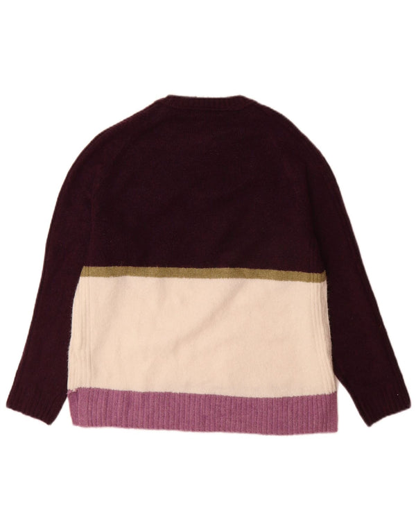 Marks & Spencer Damski sweter z okrągłym dekoltem, UK 14, średnie fioletowe paski