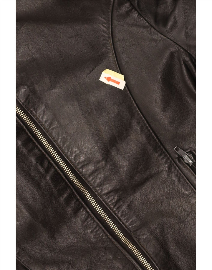 Damska kurtka skórzana VINTAGE UK 14, średnia czarna