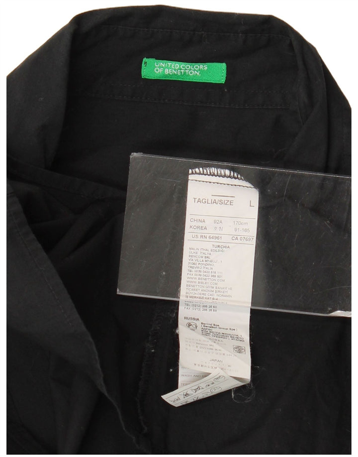 Koszula damska Benetton UK 16, duża, czarna, bawełniana