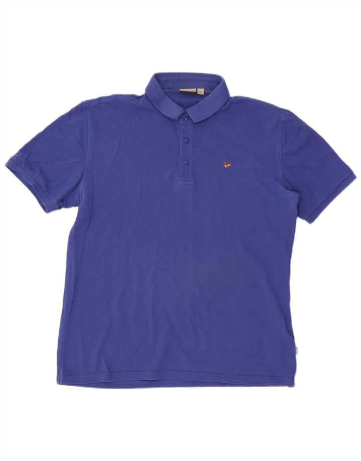 Męska koszulka polo Napapijri 2XL, niebieska, bawełniana