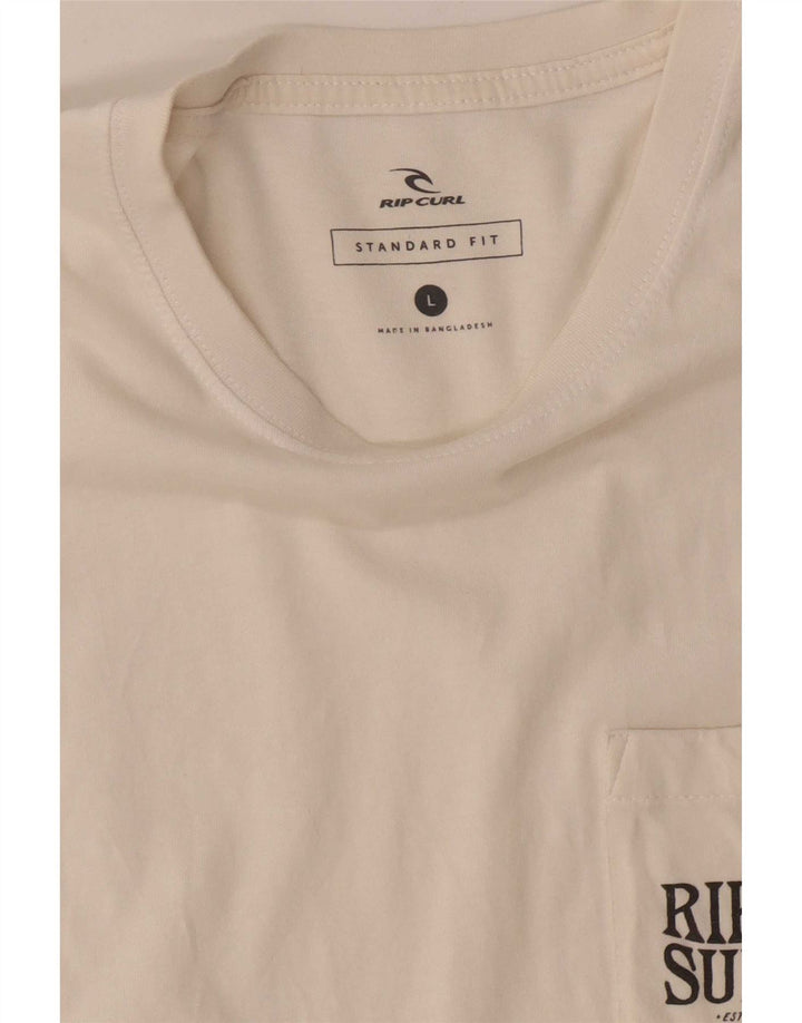 Męski T-shirt z grafiką Rip Curl o standardowym kroju, duży, biały