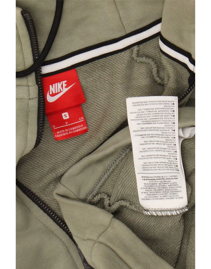 Męski sweter z kapturem i zamkiem błyskawicznym Nike, mały, bawełniany khaki