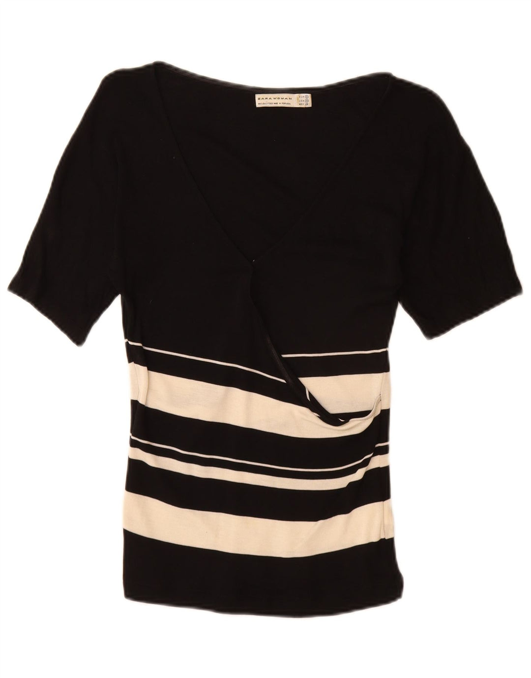 Bluzka damska Zara Top UK 12 Medium Black Colorblock Lyocell