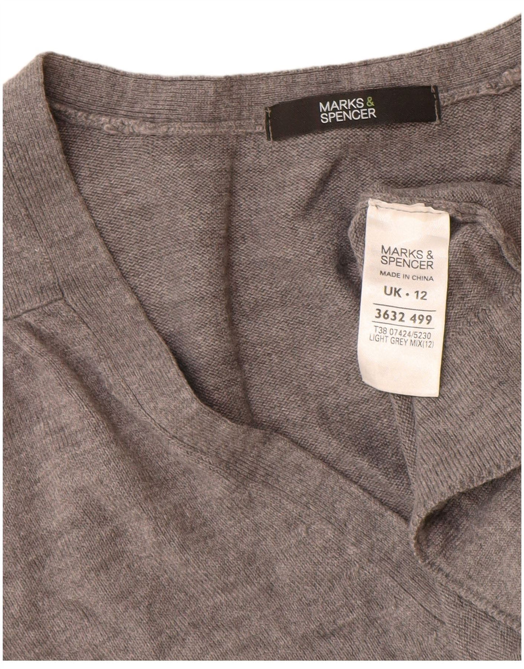 Marks & Spencer Damski sweter kardigan UK 12 Średni szary akryl