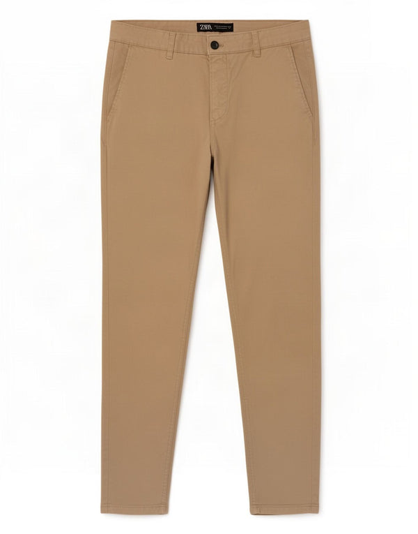 Spodnie męskie Zara Skinny Chino EU 42 Large W32 L29 Beżowa bawełna