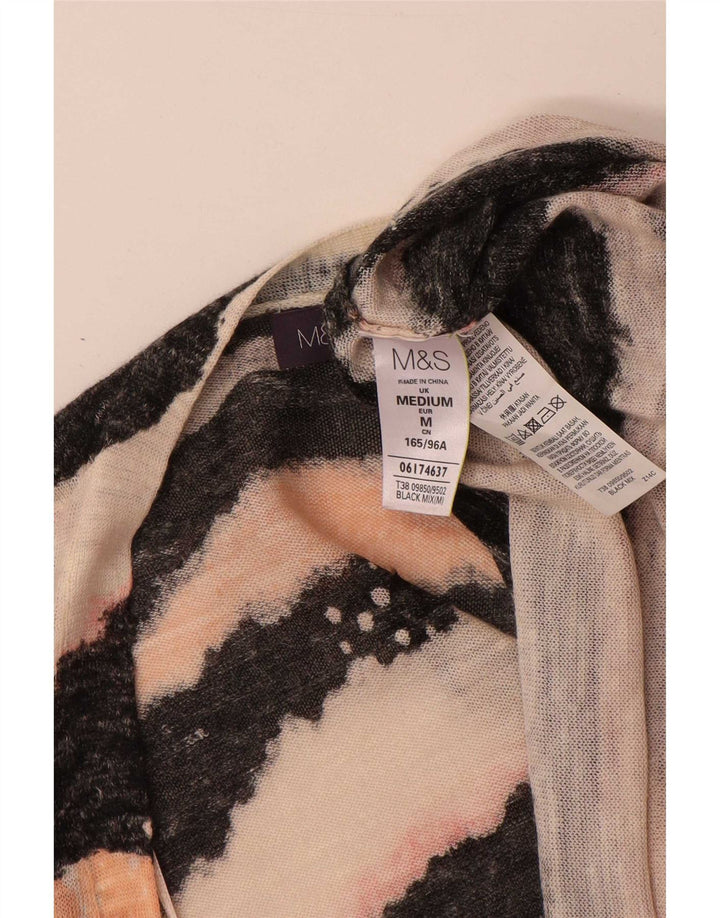 Marks & Spencer Damski sweter rozpinany z rękawem 3/4, UK 14, średni czarny