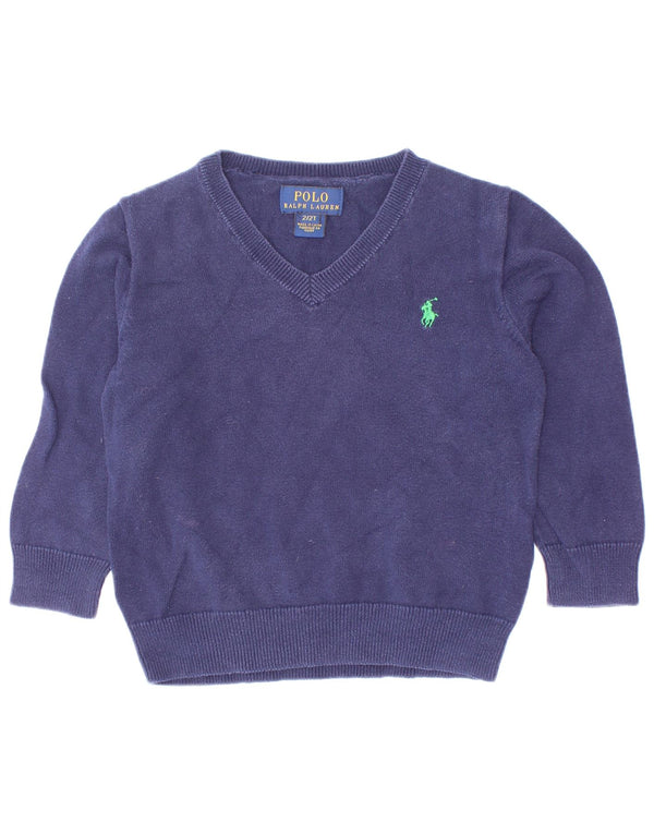 Sweter chłopięcy Polo Ralph Lauren z dekoltem w kształcie litery V, 18-24 miesięcy, granatowy