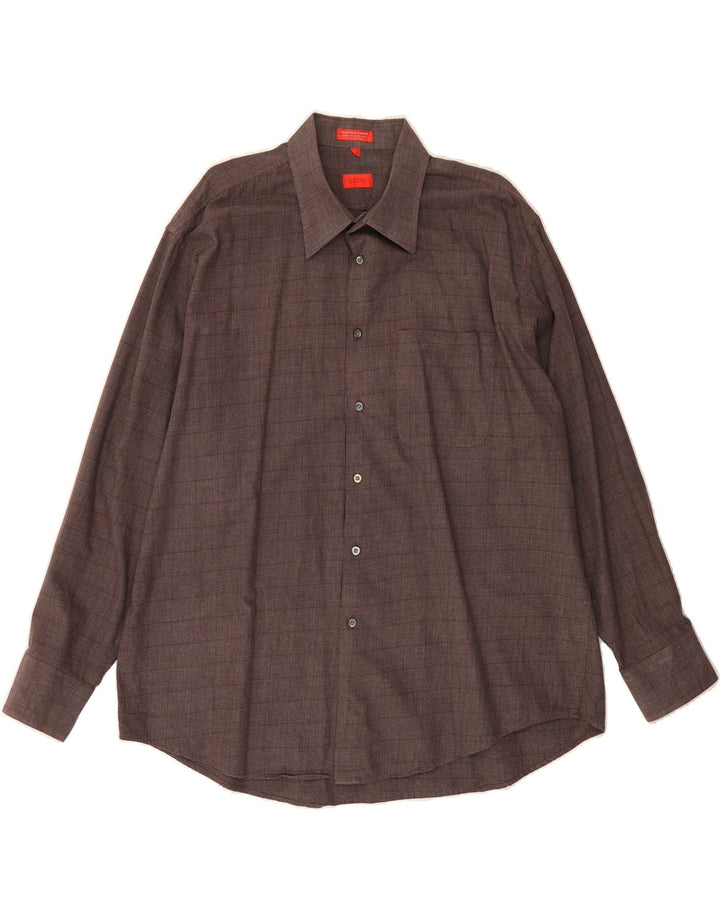 IZOD Mens Shirt XL Brown Check Cotton Vintage Izod and Second-Hand Izod from Messina Hembry 