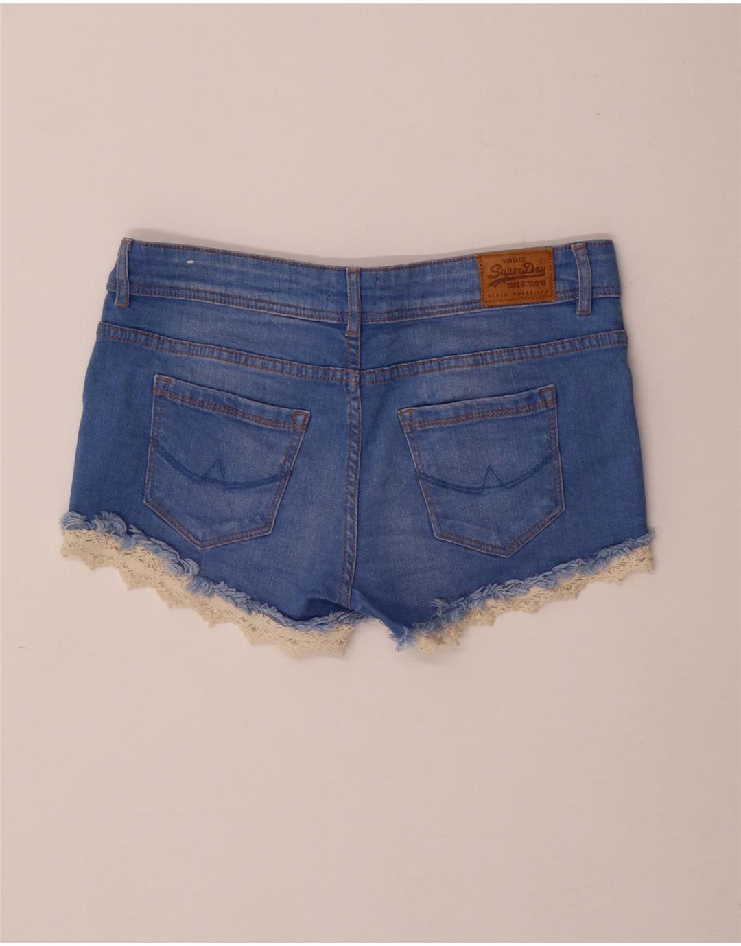Damskie spodenki jeansowe SUPERDRY W26 Małe, niebieskie, bawełniane