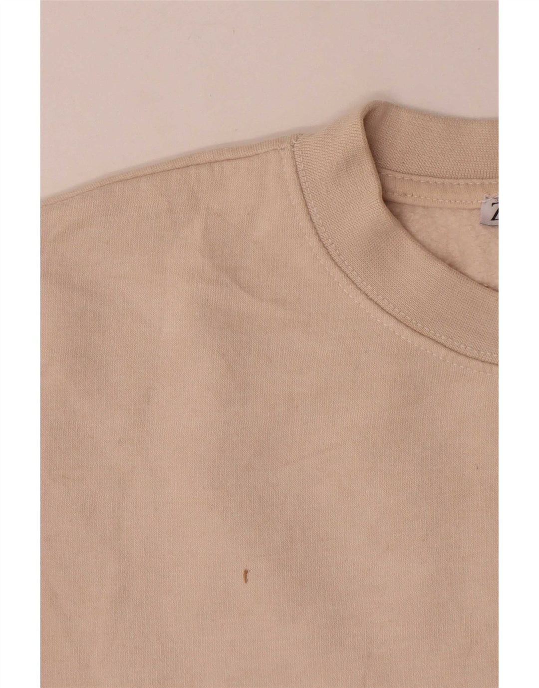 Damska bluza Zara Crop Sweter UK 14 Średnia złamana biała bawełna