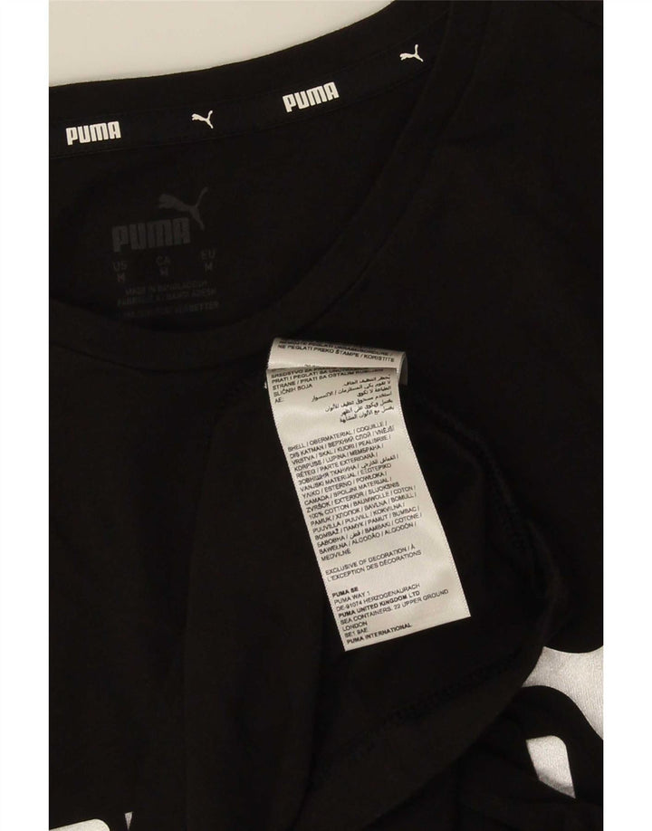 Damska koszulka z grafiką Puma Top UK 12, średnia czarna bawełna
