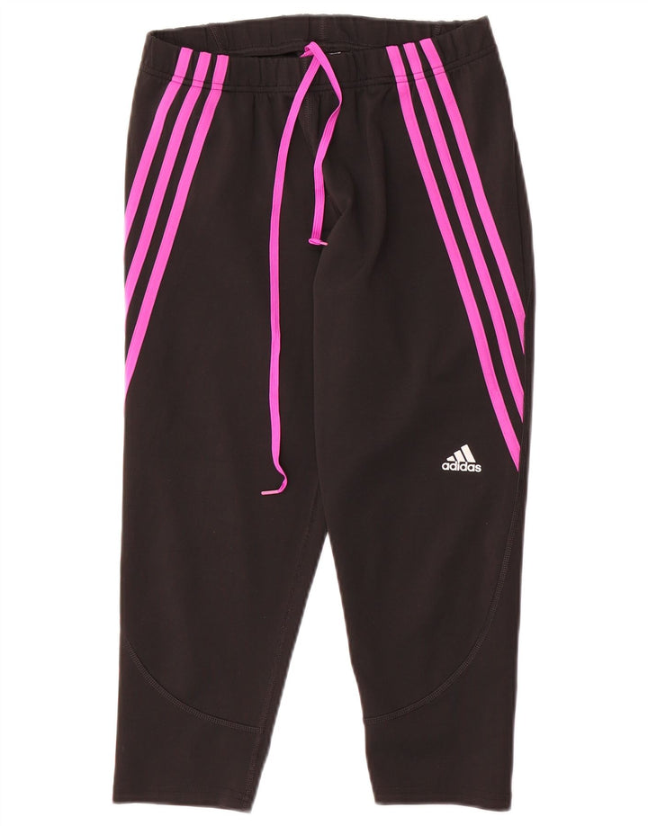 Damskie spodnie dresowe Adidas Crop UK 12/14 Średni czarny poliester