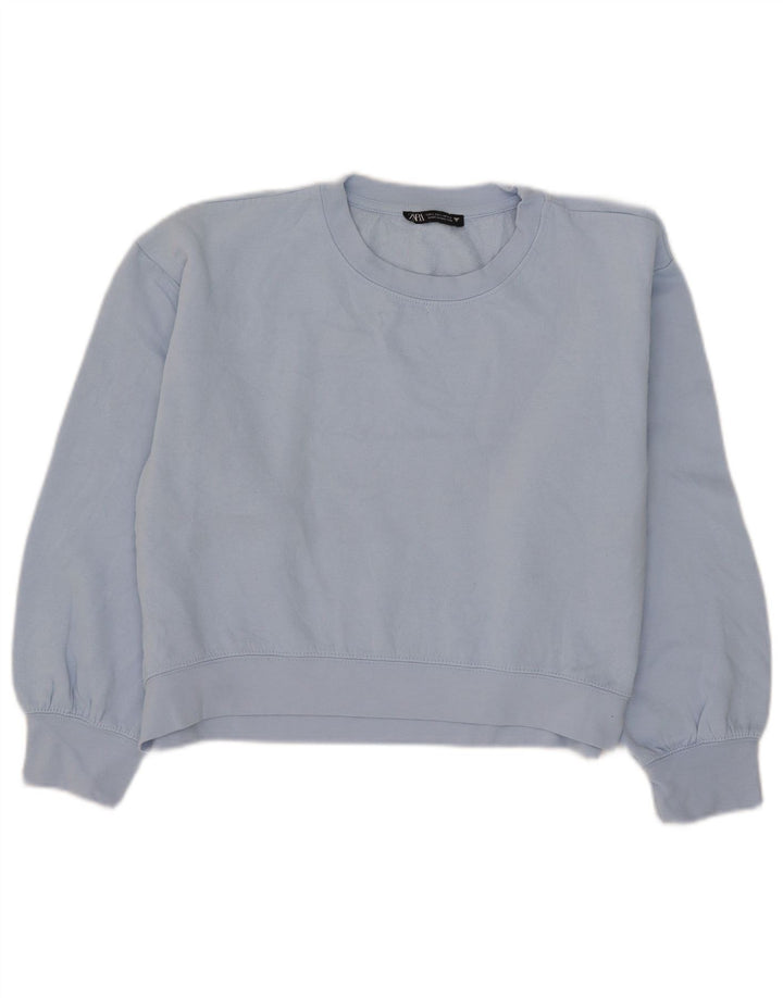 Damski sweter typu Crop Zara UK 16, duży, niebieski poliester