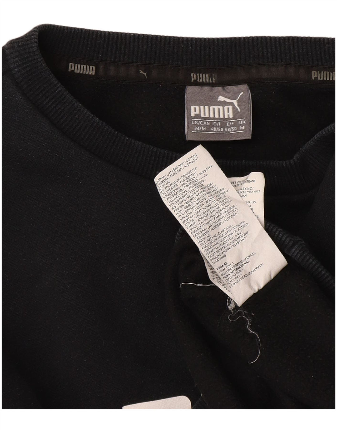 Męska bluza z grafiką Puma, średnia czarna, bawełniana