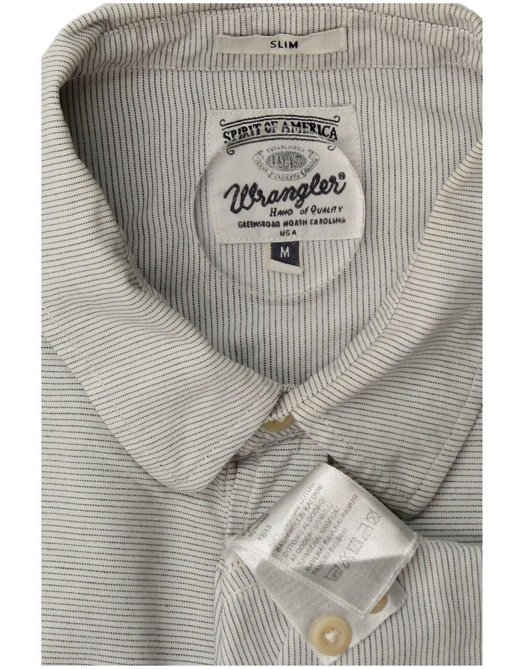 Wrangler Męska koszula slim, bawełniana w średnie szare prążki