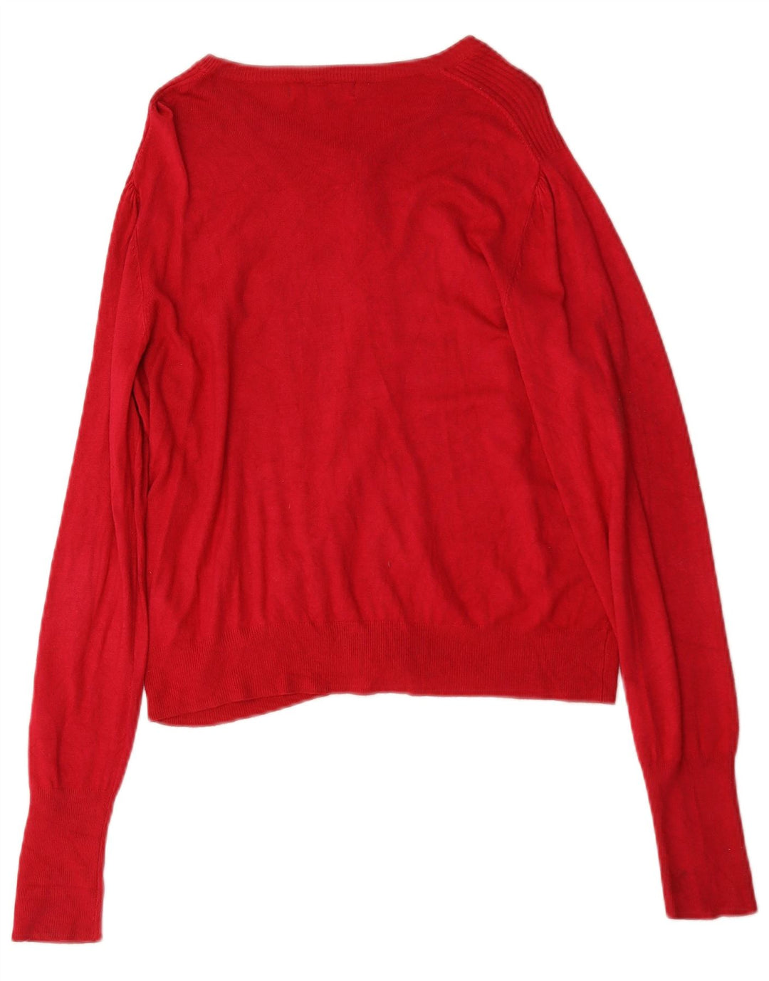 Marks & Spencer Womens Cardigan Sweater UK 14 Large Red Viscose