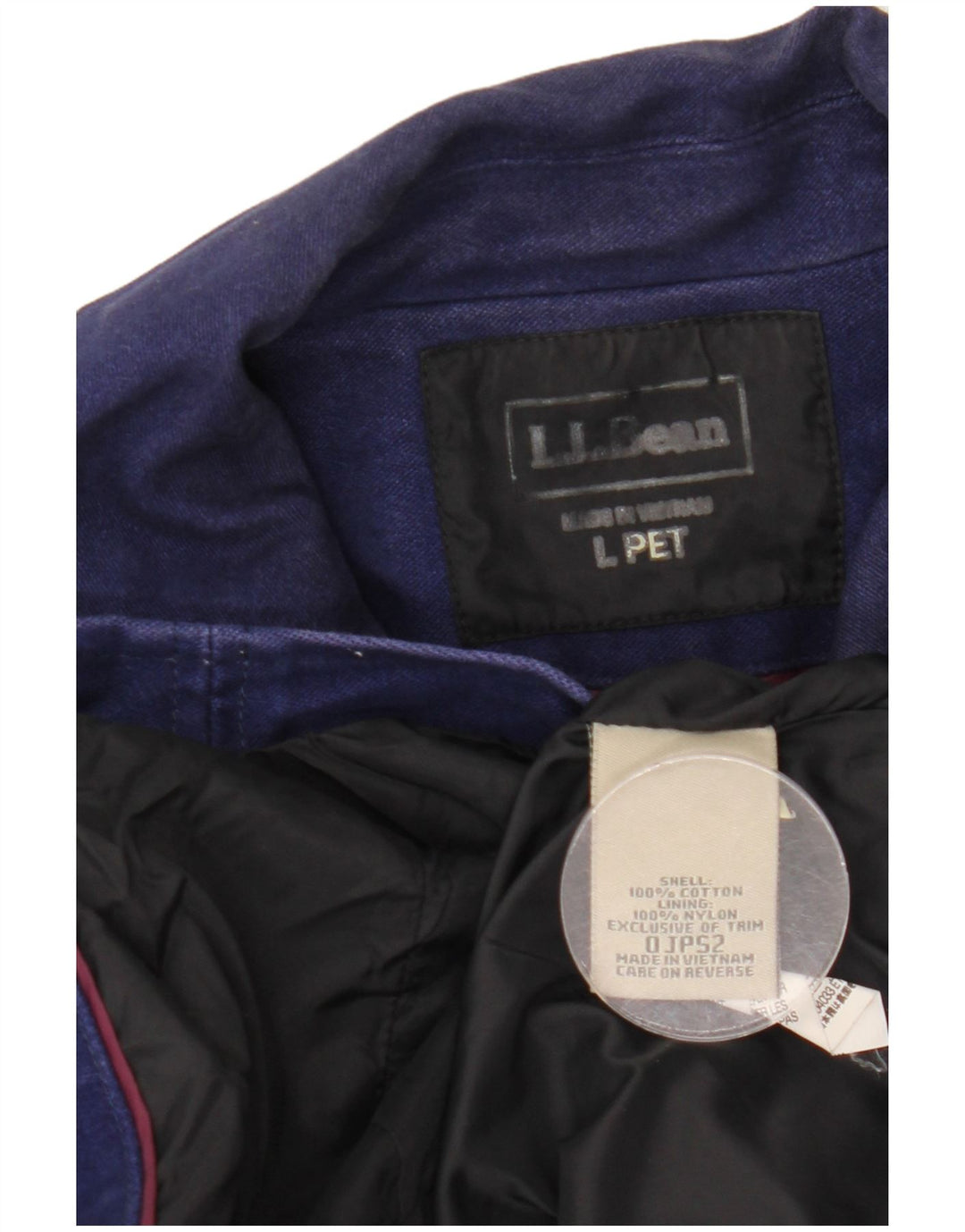 L.L.Bean Damska marynarka Petite Denim z 5 guzikami, UK 16, duża, granatowa