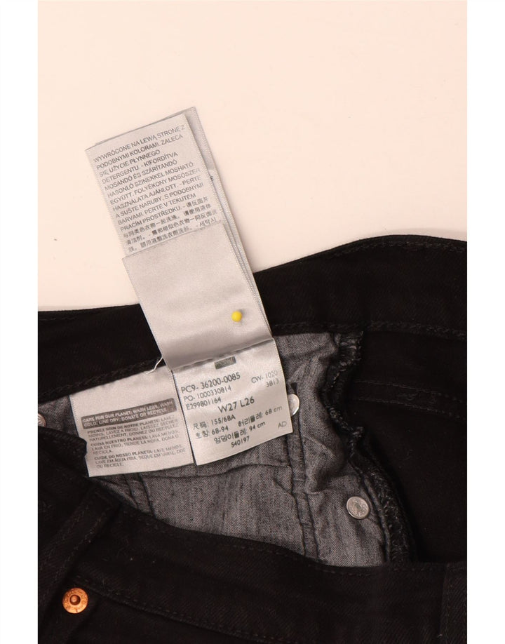 Damskie jeansy Levi's 501 Straight W27 L26 Czarne bawełniane