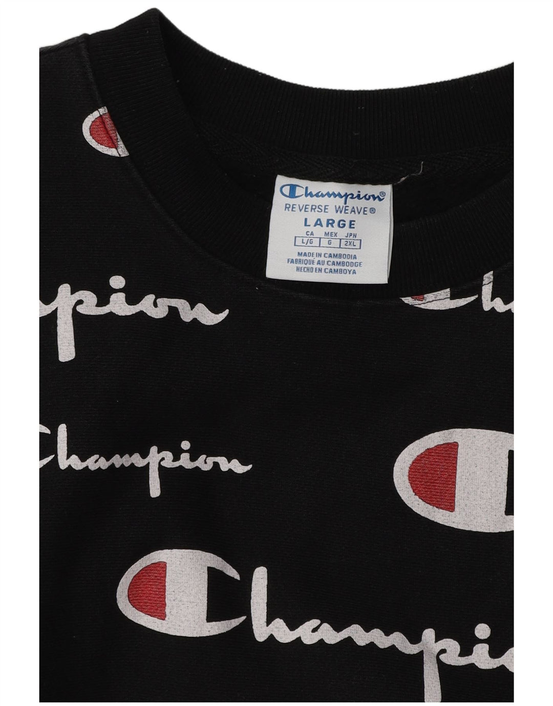 Męski sweter z grafiką Champion, duży, czarny, bawełniany