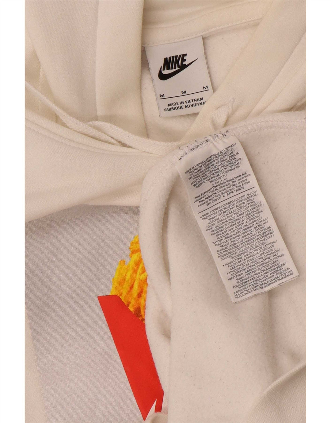 Męska bluza z kapturem Nike z grafiką, średnia biała bawełna