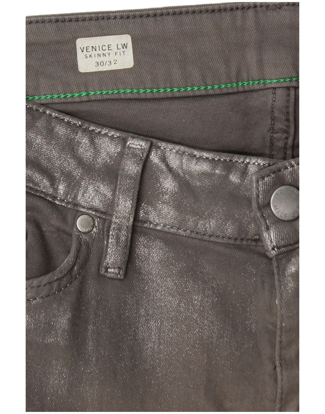 TOMMY HILFIGER Damskie jeansy obcisłe Venice LW W30 L30 Szara bawełna