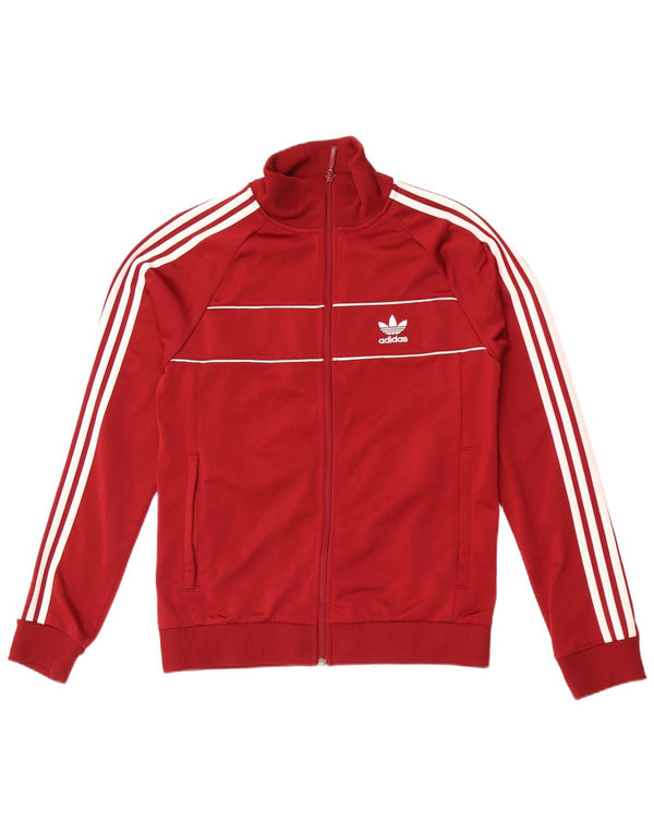 Adidas Męska bluza dresowa, mała, bordowa, poliestrowa
