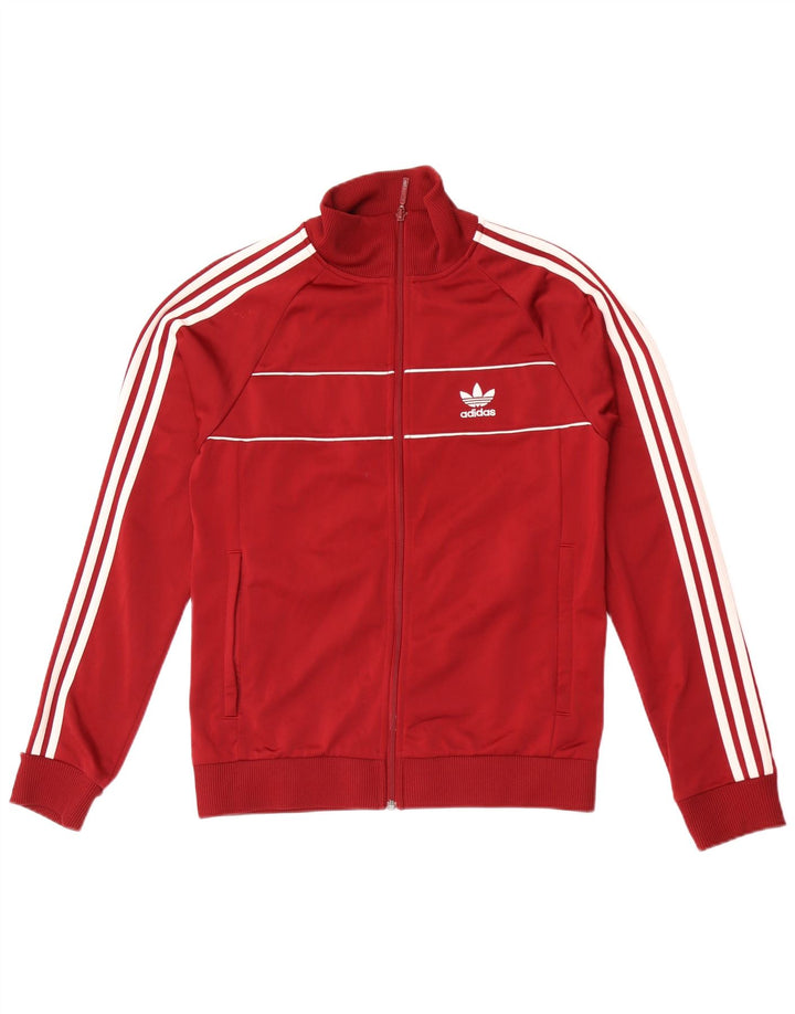 Adidas Męska bluza dresowa, mała, bordowa, poliestrowa