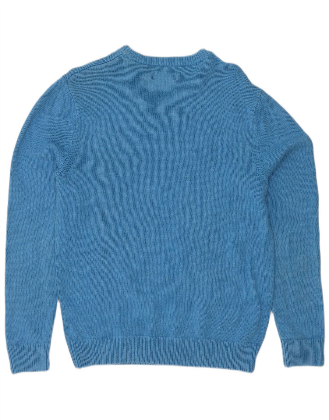Męski sweter z dekoltem w łódkę Chaps, mały, niebieski, bawełniany